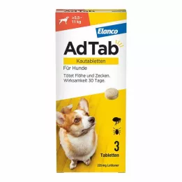 ADTAB 225 mg chewable tablets for dogs &gt;5.5-11 kg 3 pcs chewable tablets, 3 pcs