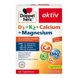 Doppelherz D3 + K2 + Calcium + Magnesium tablets, 30 pcs
