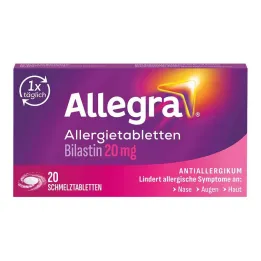 Allegra allergy tablets 20 mg melting tablets, 20 pcs