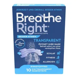 Breathe better Breathe Right nasal plasters normal transparent, 10 pcs