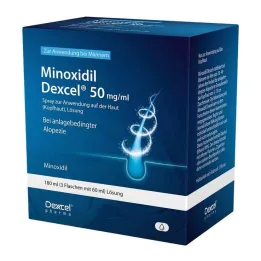 Minoxidil Dexcel 50 mg / ml spray for use on the scalp, 3x60 ml