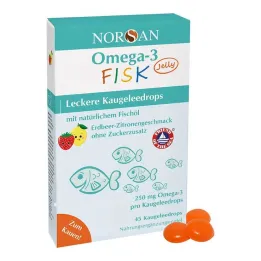 Norsan Omega-3 Fisk Jelly for children dragees, 45 pieces