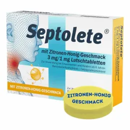 Septolete with lemon-honey flavor 3 mg/1 mg lozenges, 16 pcs