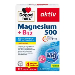 Doppelherz Magnesium 500 + B12 2-Phase Depot Tablets, 120 pcs