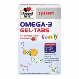 Doppelherz Omega-3 Gel-Tabs family Strawberry Citrus system, 120 pieces