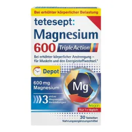 Tetesept Magnesium 600 Triple Action film-coated tablets, 30 pcs