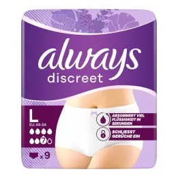 Always discreet incontinence pants plus L, 9 pcs