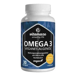Omega-3 vegan algae oil high-dose capsules, 30 pieces