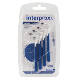 Interprox plus super conical blue interdental brush, 4 pieces