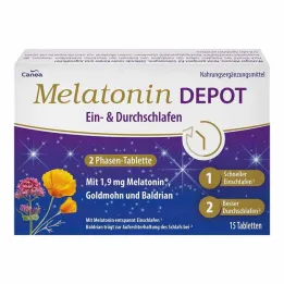 Melatonin Depot & sleep-through tablets, 15 pcs