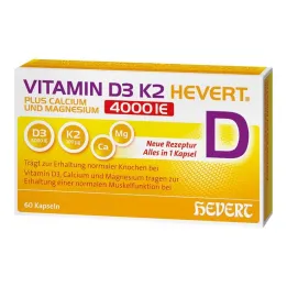 Vitamin D3 K2 Hevert + Calcium and Magnesium 4000 IE capsules, 60 pcs