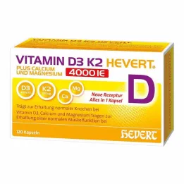 Vitamin D3 K2 Hevert + Calcium and Magnesium 4000 IE capsules, 120 pcs