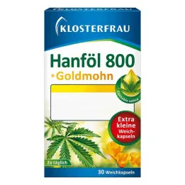 Klosterfrau hemp oil 800 mg + gold poppy soft capsules, 30 pcs