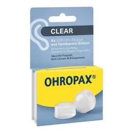 Ohropax Clear Silicone Pre-Ear Plugs, 6 pcs