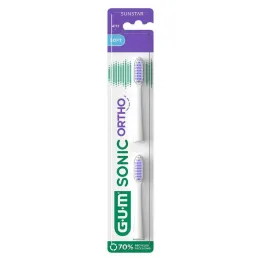 GUM Sonic Ortho replacement brush heads, 2 pcs