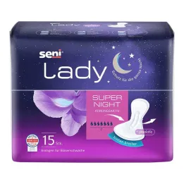 Seni Lady incontinence pad super night, 15 pieces
