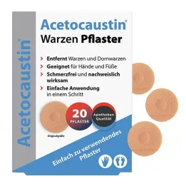 Acetocaustin wart plasters, 20 pieces