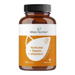 Turmeric 95% Curcumin + Piperine + Vitamin C vegan capsules, 120 pcs