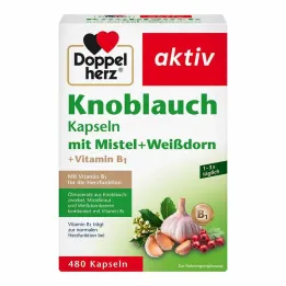 Doppelherz garlic capsules with mistletoe + hawthorn + vitamin B1, 480 pieces