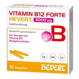 Vitamin B12 Forte Hevert 3000 µg solution for injection ampoule, 10x2 ml
