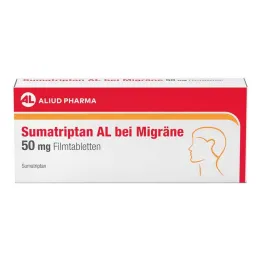 Sumatriptan AL for migraines 50 mg film-coated tablets, 2 pcs