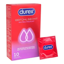 Durex real-feeling extra moist condoms, 10 pcs