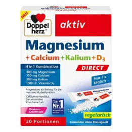 Doppelherz Magnesium + Calcium + Potassium + D3 Direct Pellets, 20 pcs