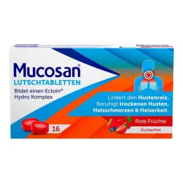 Mucosan lozenges red fruits, 16 pcs