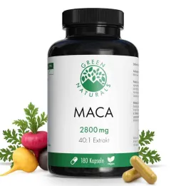 Green Naturals® Maca 2800 mg high dose 40:1 capsules vegan (180 pieces)