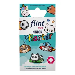 Flint Med childrens plasters 13x22mm hypoallergenic sens., 12 pcs