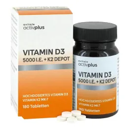 Activplus Vitamin D3 5000 IU + K2 Depot tablets, 180 pcs