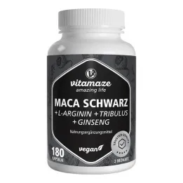 Maca Black + Tribulus + Ginseng Complex Capsules, 180 pcs