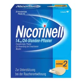 NICOTINELL 14 mg / 24-hour nicotine patches, patch strength medium (2), 30 pcs