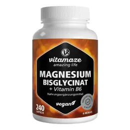 Magnesium bisglycinate + vitamin B6 capsules, 240 pieces